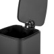 Відро для сміття з плавним закриттям квадратне Zerix Kubix-TC0106 Black 6л колір чорний (ZX5890)