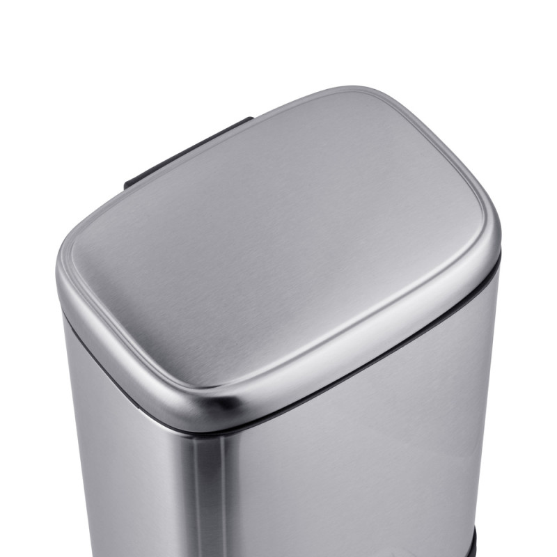 Відро для сміття з плавним закриттям прямокутне Mixxus Premium Style-TC0305 SS Color 5л колір нержавіюча сталь