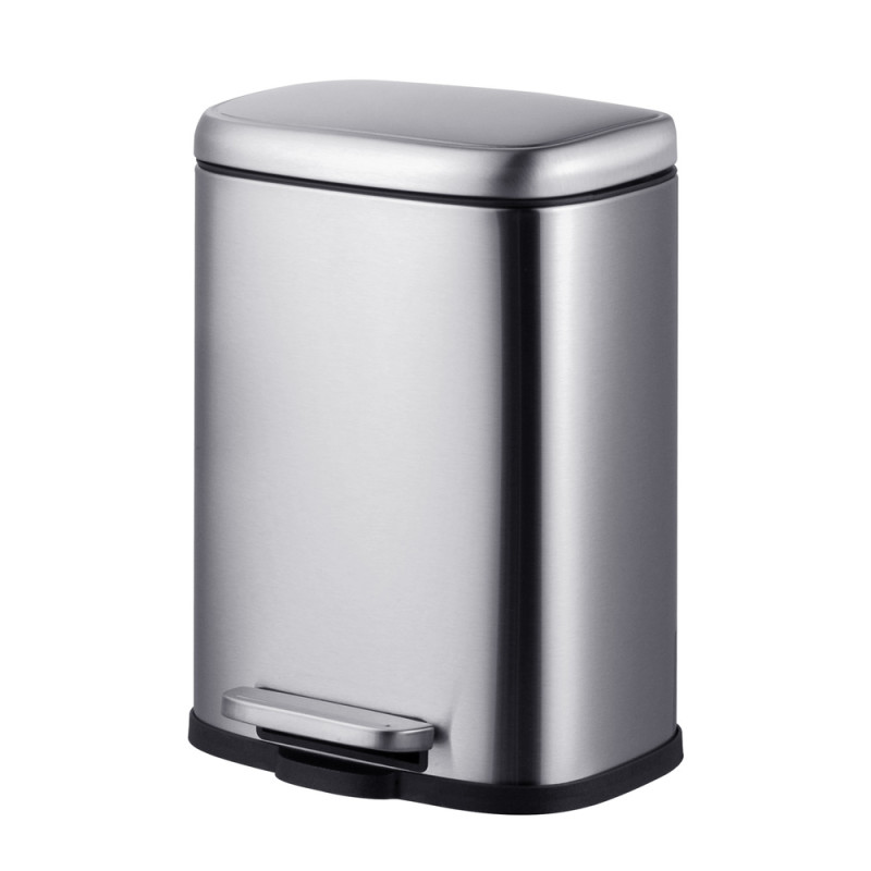 Відро для сміття з плавним закриттям прямокутне Mixxus Premium Style-TC0305 SS Color 5л колір нержавіюча сталь