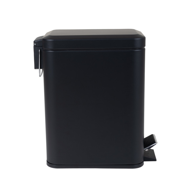 Відро для сміття з плавним закриттям прямокутне Zerix Sansa-TC0105 Black 5л колір чорний