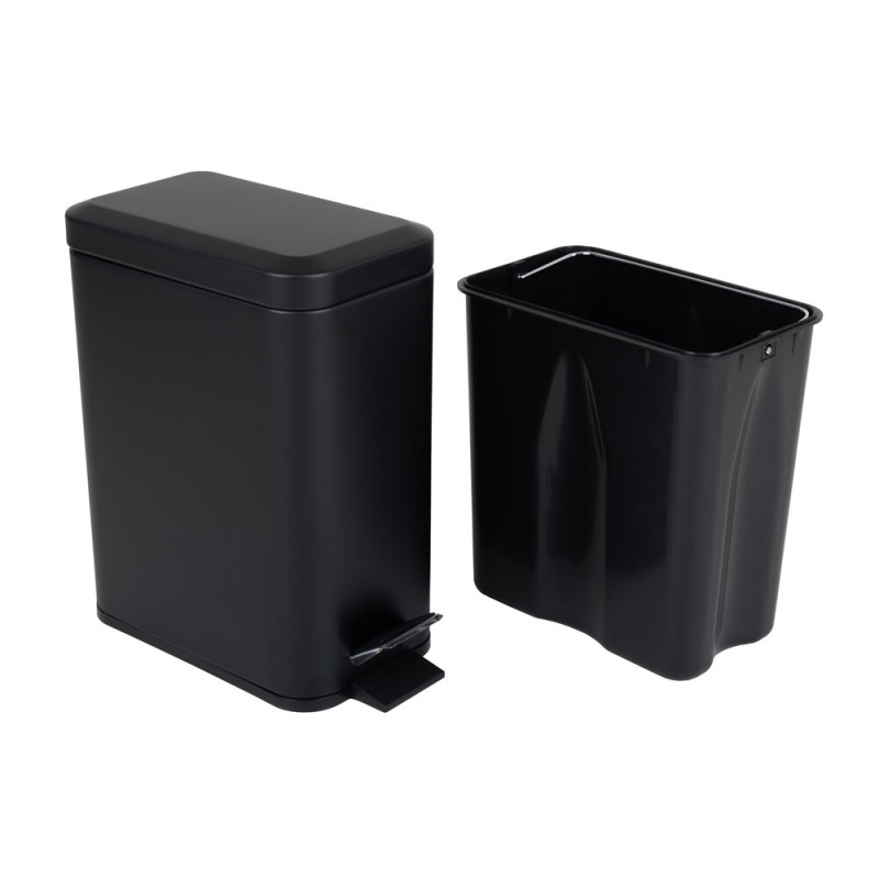 Відро для сміття з плавним закриттям прямокутне Zerix Sansa-TC0105 Black 5л колір чорний