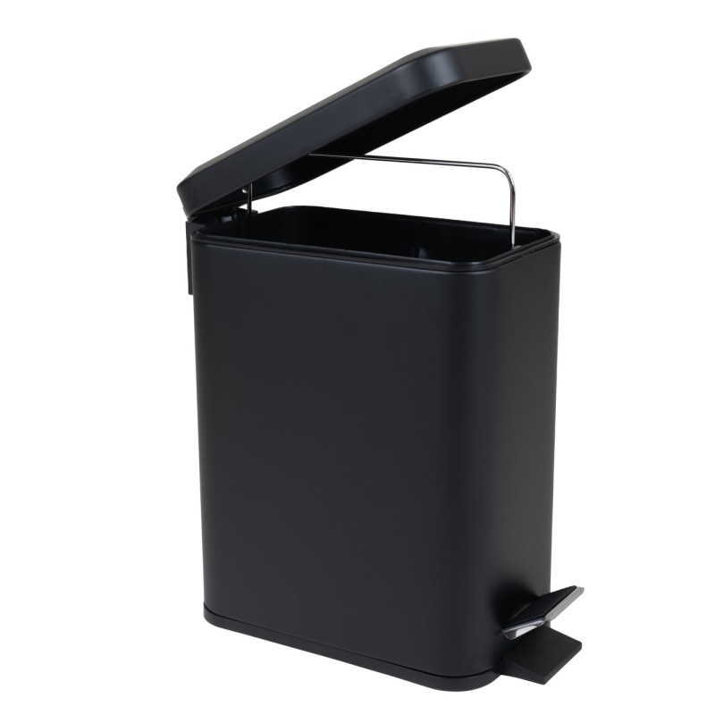 Відро для сміття з плавним закриттям прямокутне Zerix Sansa-TC0105 Black 5л колір чорний