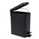 Відро для сміття з плавним закриттям прямокутне Zerix Sansa-TC0105 Black 5л колір чорний