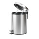 Відро для сміття кругле з кришкою та натискною педалькою Zerix Solo-TC0103 SS Color 3л колір нержавіюча сталь (ZX5895)