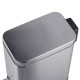 Відро для сміття з плавним закриттям прямокутне Mixxus Premium Quadro-TC0105 SS Color 5л колір нержавіюча сталь