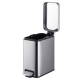 Відро для сміття з плавним закриттям прямокутне Mixxus Premium Quadro-TC0105 SS Color 5л колір нержавіюча сталь