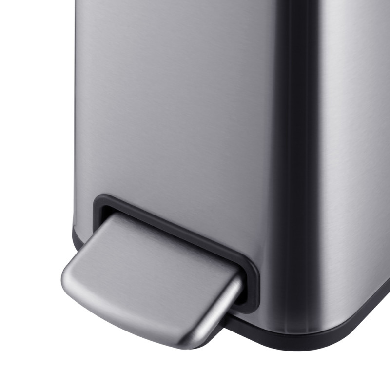 Відро для сміття з плавним закриттям прямокутне Mixxus Premium Quadro-TC0105 SS Color 5л колір нержавіюча сталь