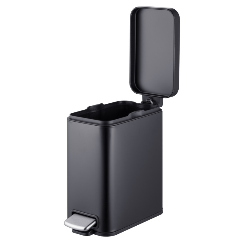Відро для сміття з плавним закриттям прямокутне Mixxus Premium Quadro-TC0105 Black 5л колір чорний