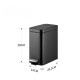 Відро для сміття з плавним закриттям прямокутне Mixxus Premium Quadro-TC0105 Black 5л колір чорний