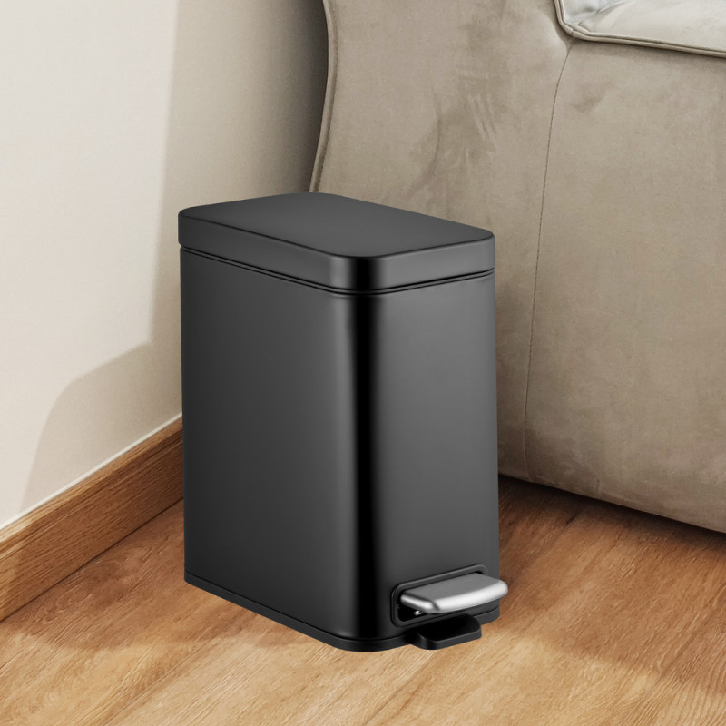 Відро для сміття з плавним закриттям прямокутне Mixxus Premium Quadro-TC0105 Black 5л колір чорний