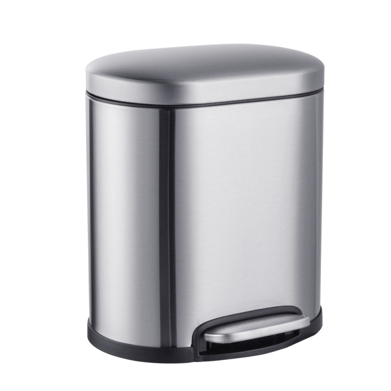 Відро для сміття з плавним закриттям овальне Mixxus Premium Topper-TC0205 SS Color 5л колір нержавіюча сталь