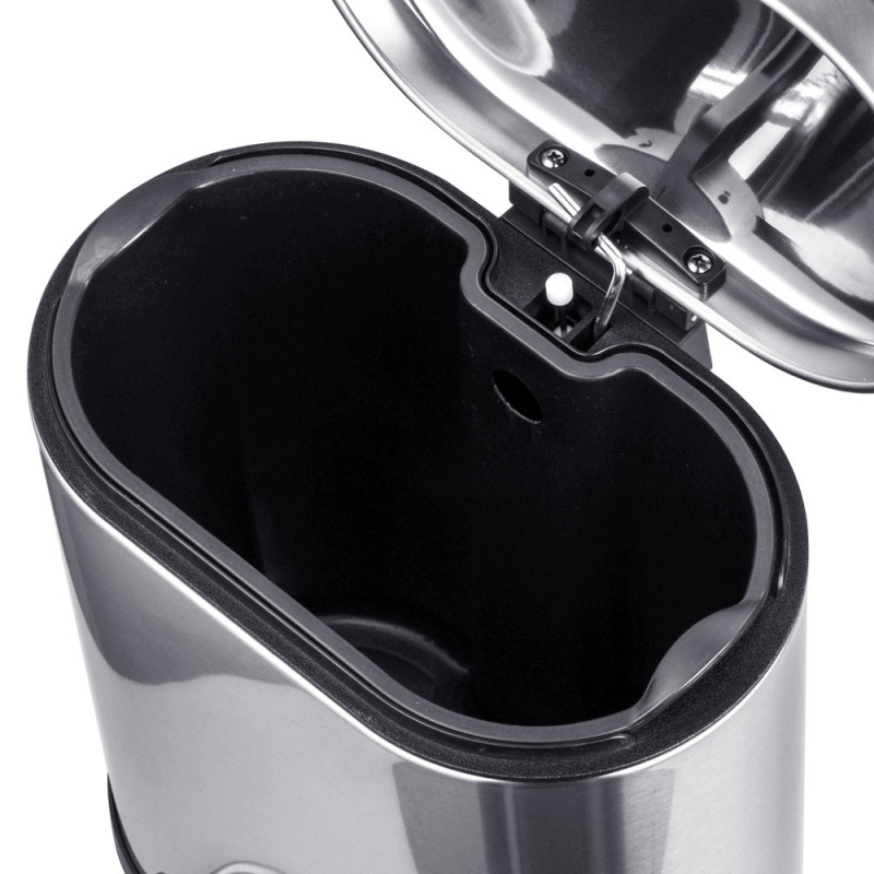 Відро для сміття з плавним закриттям овальне Mixxus Premium Topper-TC0205 SS Color 5л колір нержавіюча сталь