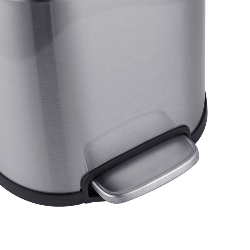 Відро для сміття з плавним закриттям овальне Mixxus Premium Topper-TC0205 SS Color 5л колір нержавіюча сталь
