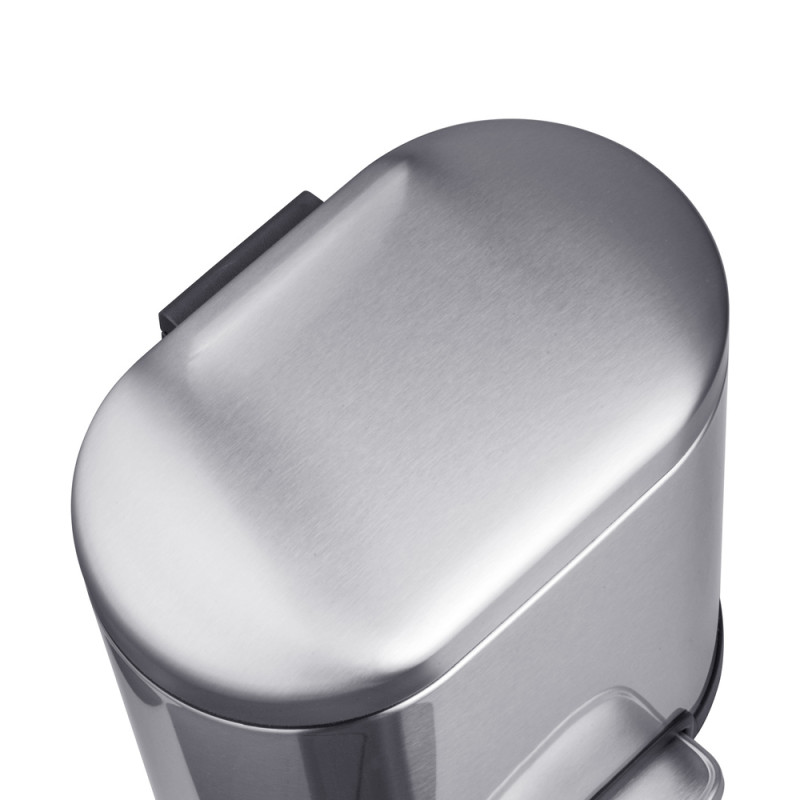 Відро для сміття з плавним закриттям овальне Mixxus Premium Topper-TC0205 SS Color 5л колір нержавіюча сталь