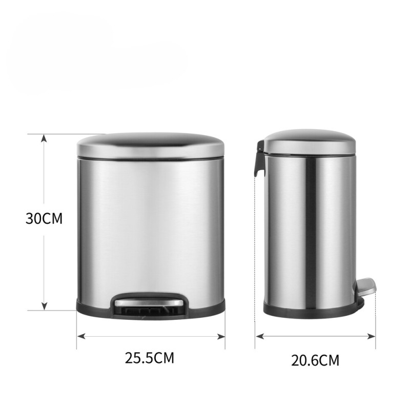 Відро для сміття з плавним закриттям овальне Mixxus Premium Topper-TC0205 SS Color 5л колір нержавіюча сталь