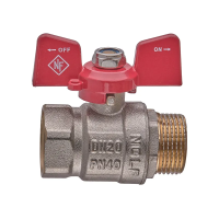 Кран шаровой Nolf classic NFC.721-08-3/4" FM ГШБ, ручка "бабочка" красная (NF3127)