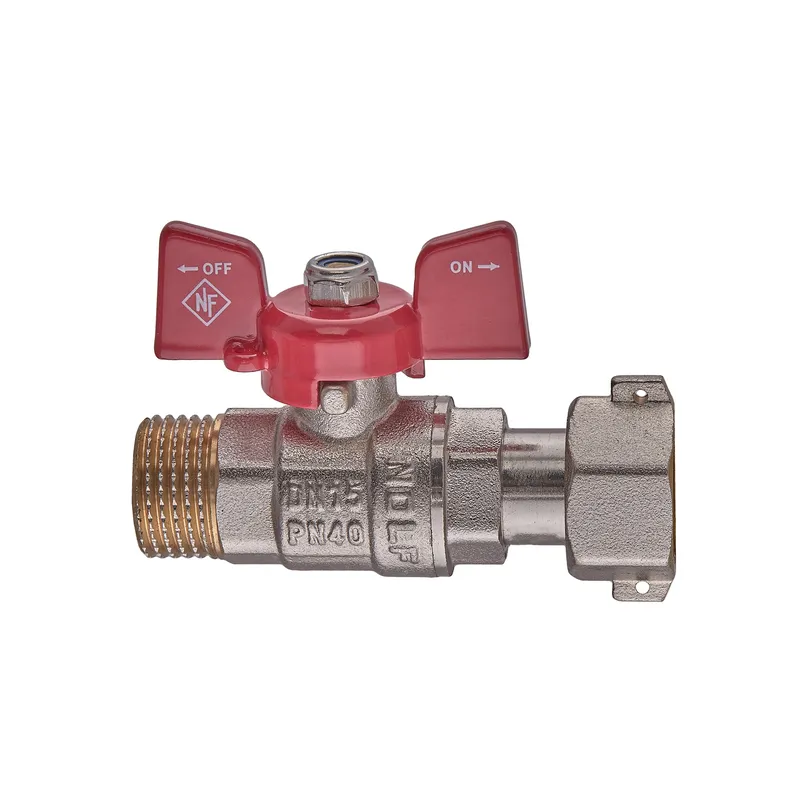 Кран шаровой Nolf classic NFC.821-06-1/2" FM ГШБ с накидной гайкой, ручка "бабочка" красная (NF3153