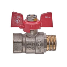 Кран шаровой Nolf classic NFC.721-06-1/2" FM ГШБ, ручка "бабочка" красная (NF3126)