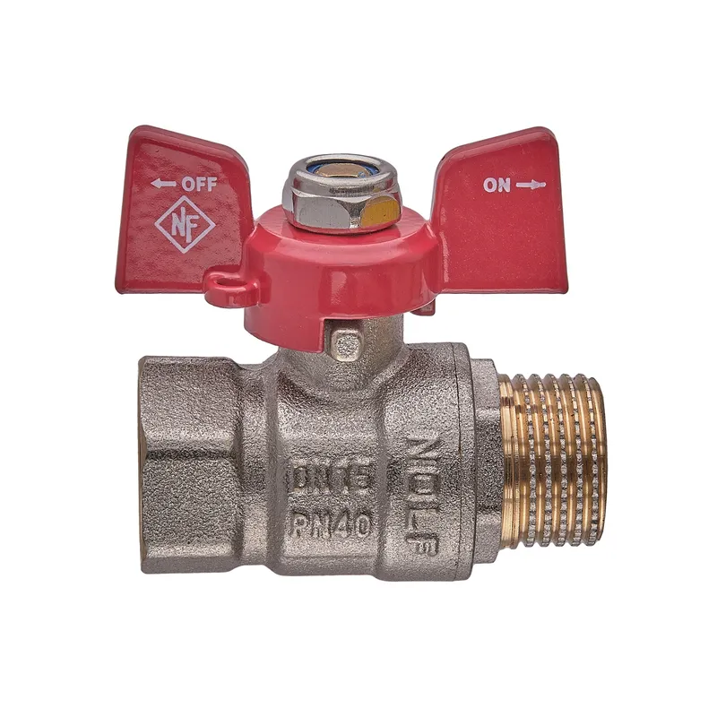 Кран шаровой Nolf classic NFC.721-06-1/2" FM ГШБ, ручка "бабочка" красная (NF3126)