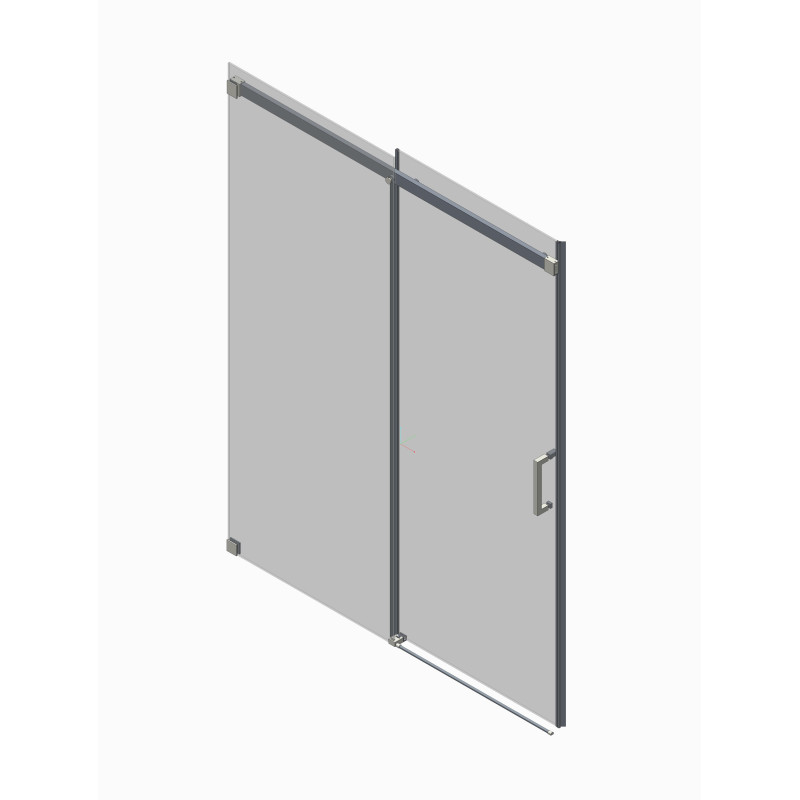 Дверь в нишу Koer SR SD02-140x200-TR-01 прозрачное стекло Easy Clean 8мм, хром (KR5383)
