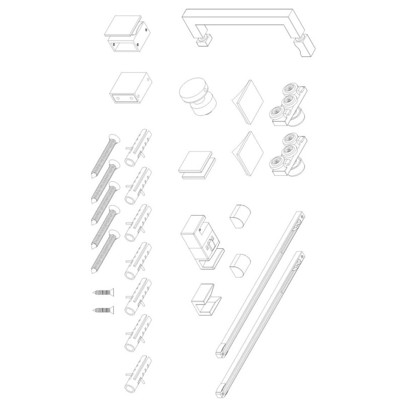 Дверь в нишу Koer SR SD02-140x200-TR-01 прозрачное стекло Easy Clean 8мм, хром (KR5383)