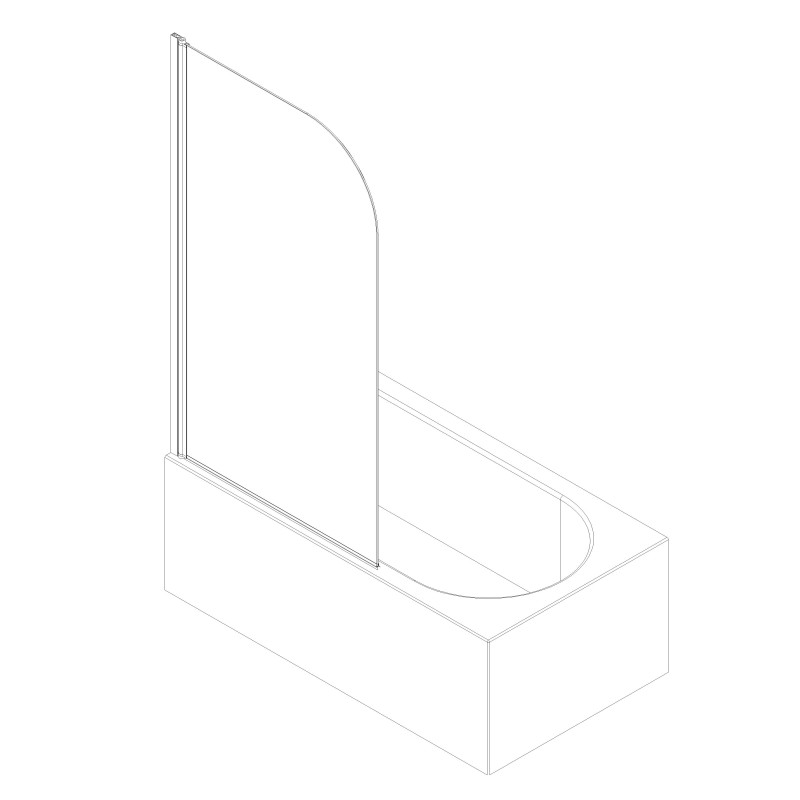 Шторки стеклянные на ванну Koer SR BS01-80x140-TR-01 прозрачное стекло 6мм, хром (KR5400)