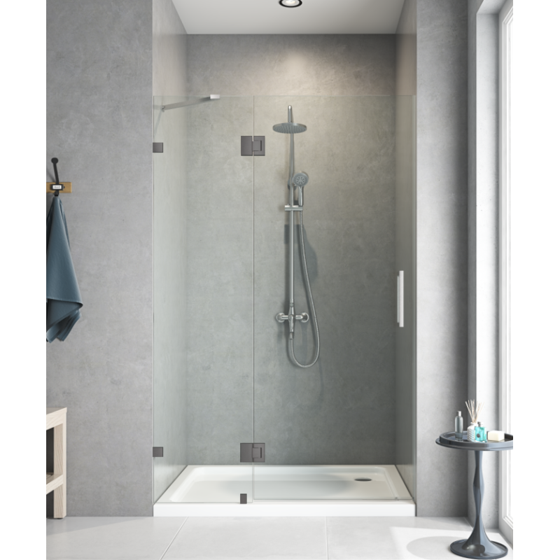 Дверь в нишу Koer SR SD04-120x200-TR-07 прозрачное стекло Easy Clean 10мм, графит (KR5388)