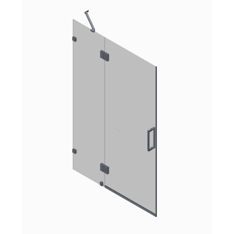 Дверь в нишу Koer SR SD04-120x200-TR-07 прозрачное стекло Easy Clean 10мм, графит (KR5388)