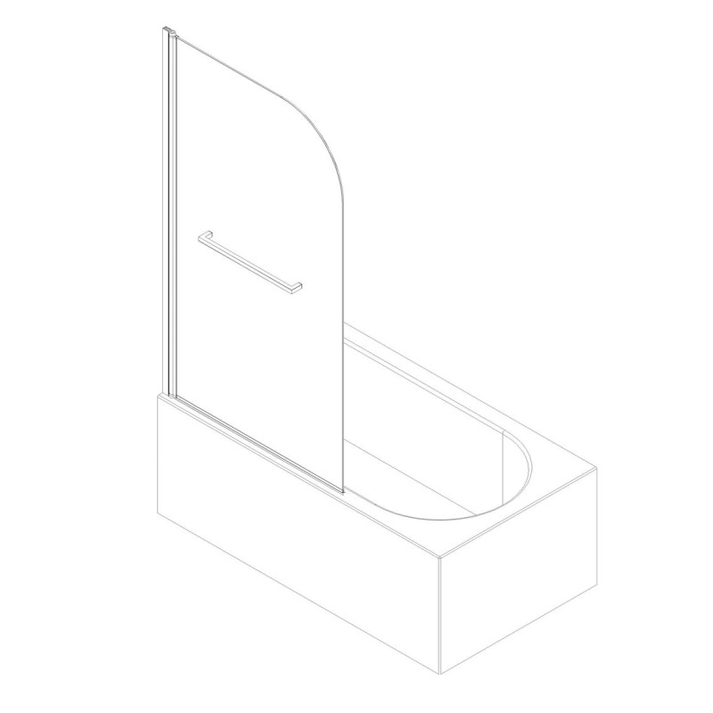 Шторки стеклянные на ванну Koer SR BS02-80x140-TR-01 прозрачное стекло 6мм, хром (KR5401)