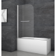 Шторки стеклянные на ванну Koer SR BS02-80x140-TR-01 прозрачное стекло 6мм, хром (KR5401)