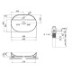 Раковина накладная Mixxus Premium ELLIPSE-0204 600х380х115mm с отверстием под смеситель (MP6679)