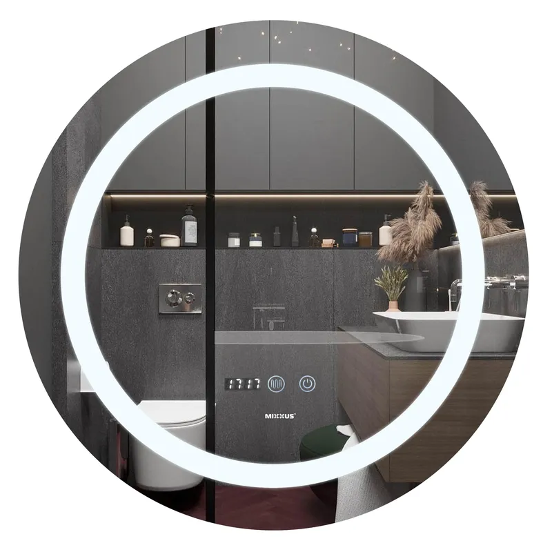 Дзеркало Mixxus Plain MC02-60 (годинник, LED-підсвічування, антизапотівання) (MI6012)