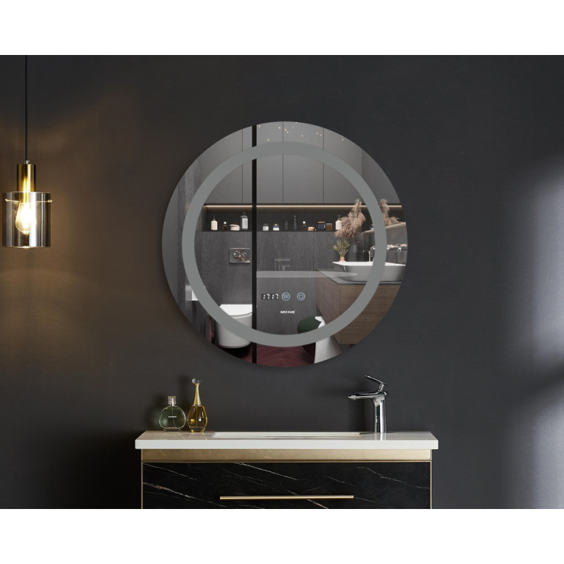 Дзеркало Mixxus Plain MC02-60 (годинник, LED-підсвічування, антизапотівання) (MI6012)