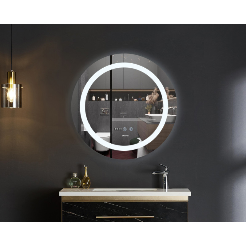 Дзеркало Mixxus Plain MC02-60 (годинник, LED-підсвічування, антизапотівання) (MI6012)