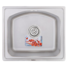 Кухонна мийка врізна з нержавіючої сталі квадратна Haiba 48x42 (decor) (HB0528) колір Сталевий