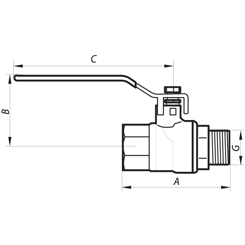 Кран шаровый 1/2" ГШР газ (NF.622) Nolf (NF2936)