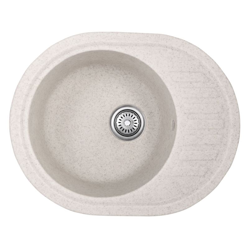 Кухонна мийка врізне з граніту овальне Haiba HB8311-G322 Beige 570x450x180 (HB0982) колір Бежевий
