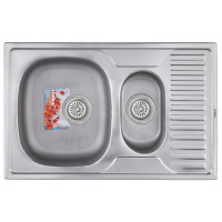 Кухонна мийка врізна з нержавіючої сталі прямокутна Haiba 78x50 Armonia (decor) (HB0651) колір Сталевий