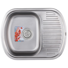 Кухонна мийка врізна з нержавіючої сталі прямокутна Haiba 63x49 (decor) (HB0653) колір Сталевий
