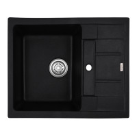 Кухонна мийка врізне з граніту прямокутне Haiba HB8210-G226 Black 620x500x200 (HB0983) колір Чорний
