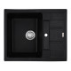 Кухонна мийка врізне з граніту прямокутне Haiba HB8210-G226 Black 620x500x200 (HB0983) колір Чорний