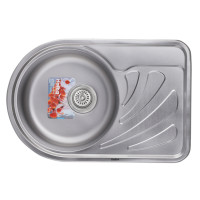 Кухонна мийка врізна з нержавіючої сталі овальна Haiba 67x44 (decor) (HB0557) колір Сталевий