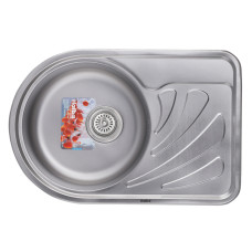 Кухонна мийка врізна з нержавіючої сталі овальна Haiba 67x44 (decor) (HB0557) колір Сталевий