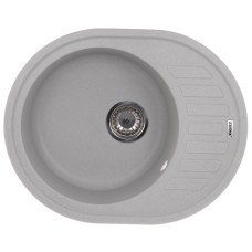 Кухонна мийка врізна з граніту овальна Zerix ZS-6250R-09 (ZX4551) колір Сірий