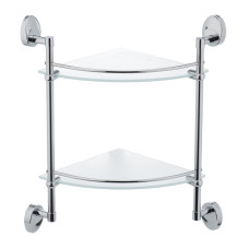 Полиця кутова Zerix LR3307-2 двоярусна скляна