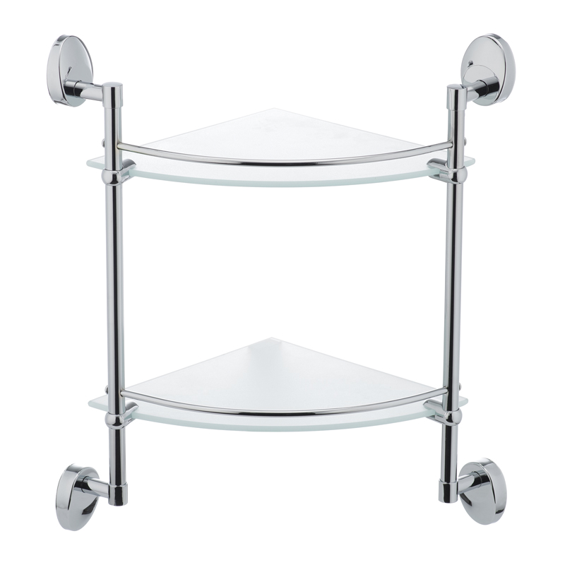 Полиця кутова Zerix LR3307-2 двоярусна скляна