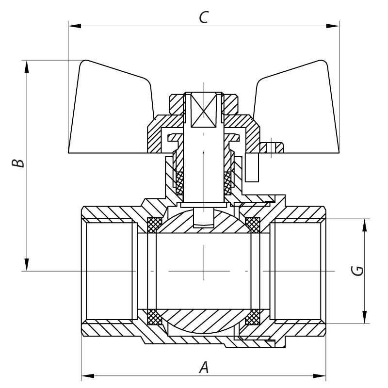Кран шаровый СК 3/4" ГГБ газ art. 602 (SK0098)