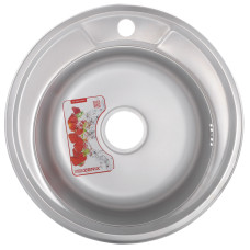Кухонна мийка врізна з нержавіючої сталі кругла Zerix Z490-06-170MD (micro decor) (ZS0556) колір Сталевий