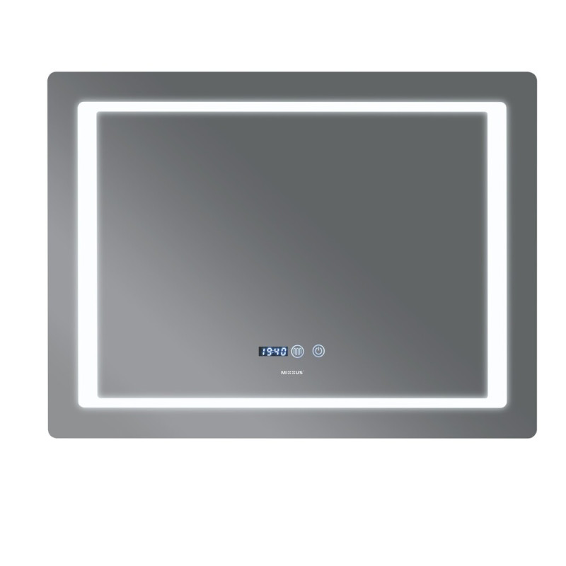 Дзеркало Mixxus Style MR03-90x70 (годинник, LED-підсвічування, антизапотівання) (MI6007)