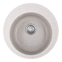 Кухонна мийка врізна з граніту кругла Haiba HB8301-G322 Beige 490x180 (HB0974) колір Бежевий